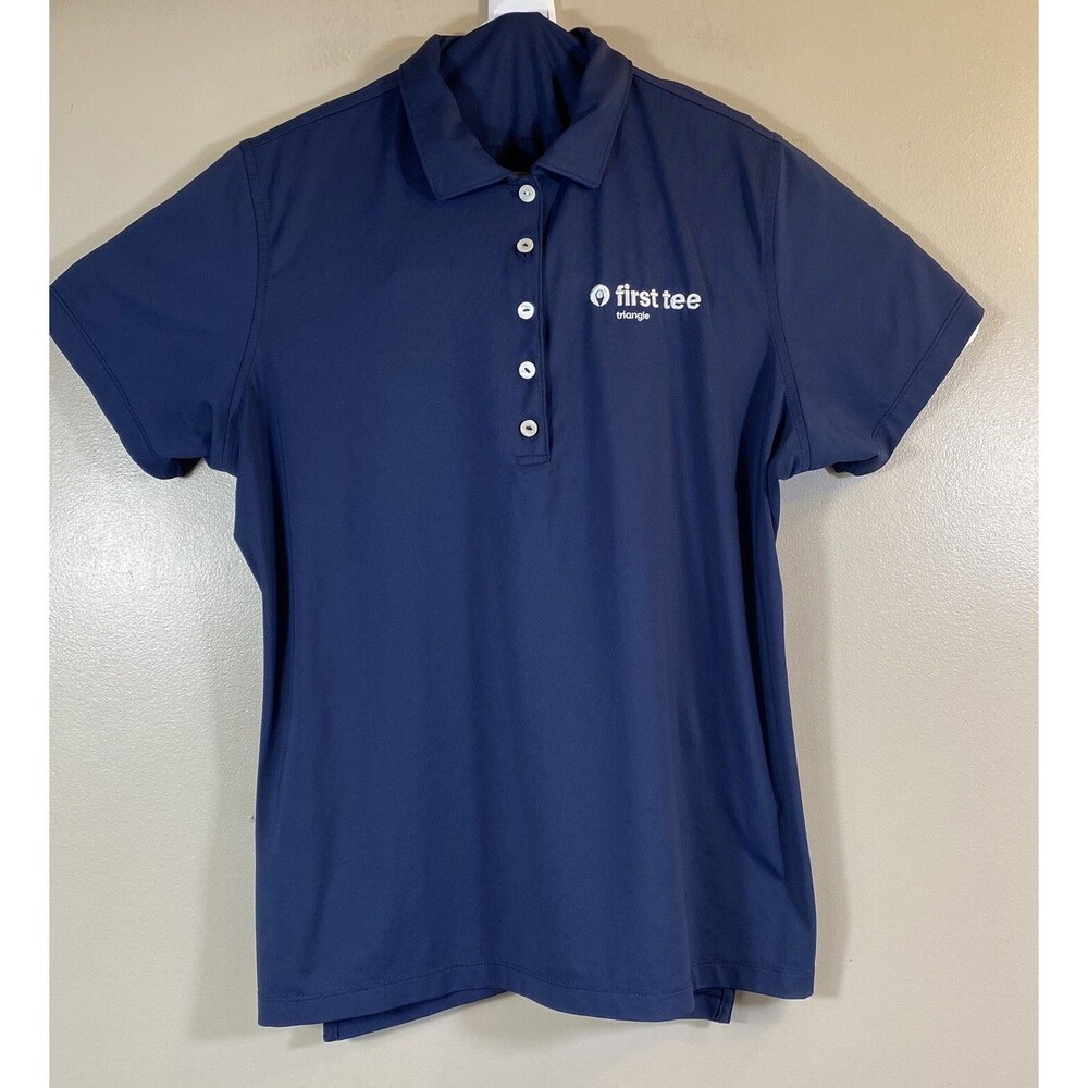 Peter Millar Polo Shirt Womens Large Blue Perfect Fit Golf Performance Wicking